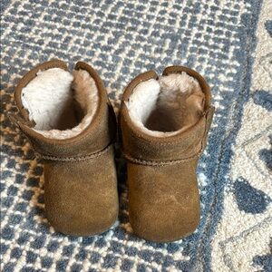 Brown Suede Baby Booties